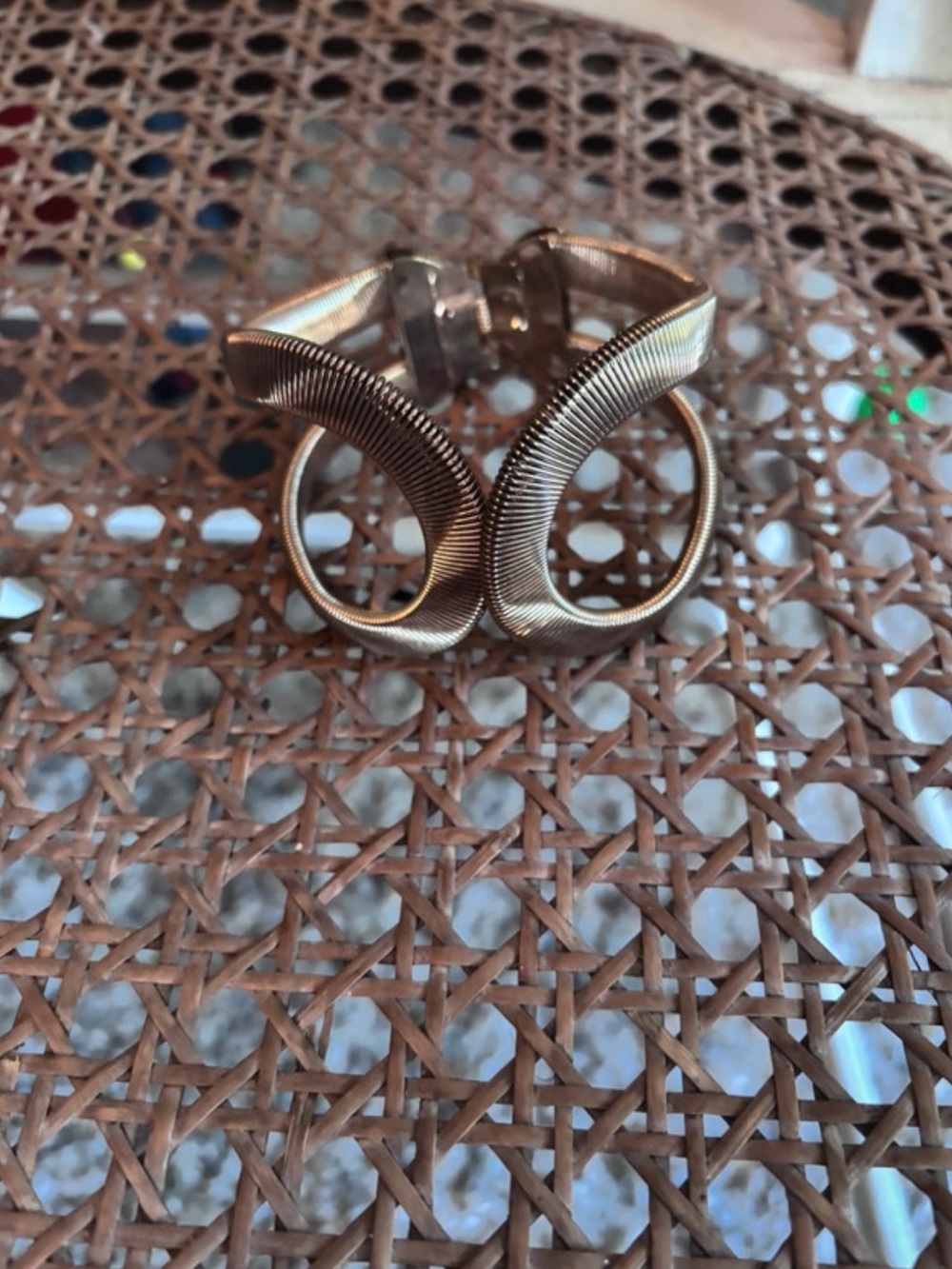 Gold-Tone Sculptural Loop Bracelet- Women's Fashion Jewelry